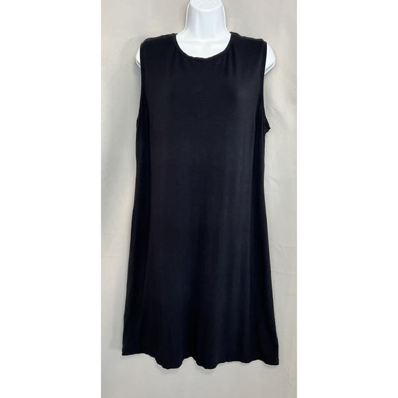 Lands' End Dress Black Sleeveless Casual Size Large (14-16) Women's Pull On - Picture 1 of 9